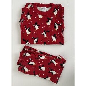 Hanna Andersson Kids Christmas Holiday Penguin Candy Organic Pajama Set Red 14